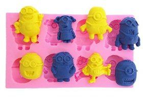 Minions Silicone Mold 8 Cavities for Fondant, Gum Paste &amp; Chocolate