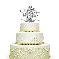 The Best is Yet to Come Wedding Cake Topper Mirrored Silver