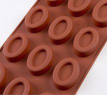Silicone Molds Oval Shape Trays - 12 Holes Silicone Mold DIY Handcraft Ice espresso molds Chocolate Ice Cube Tray N4