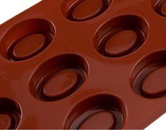 Silicone Molds Oval Shape Trays - 12 Holes Silicone Mold DIY Handcraft Ice espresso molds Chocolate Ice Cube Tray N5