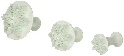 Longzang 3-Piece Decorating Fondant Embossing Tool Snow Flower Plunger Cake Cutter