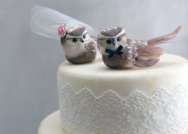 Owl Cake Topper in Cocoa Brown: Woodland &quot;Bride and Groom&quot; Love Bird Wedding ...