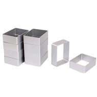 uxcell&reg; Cookie Biscuit Baking Cake Rectangle Aluminum DIY Mold Cutter 10pcs