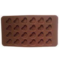 Funshowcase Assorted Hearts Flat Shape Chocolate Candy Silicone Mold N2