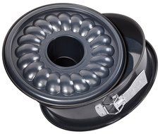 Zenker 7004 Springform "Deluxe" With Flat ad Tubular Base, Black/Metallic, 10.24"