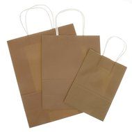 Bright Paper Party Gift Bags With Handles Birthday Wedding Loot Candy Shopping Retail Bag Pouches - Brown, 22... N8