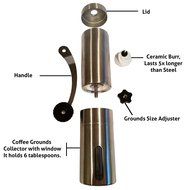 Manual Coffee Grinder By Pennakool - Hand Held Professional Grade Stainless Steel Coffee Beans Mill - Ceramic... N4