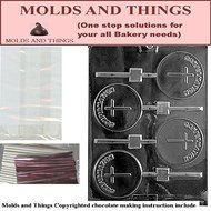 CONFIRMATION Lolly Chocolate Candy Mold With &copy; Molding Instruction+set of 25 Lollipop Packaging Kit