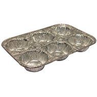 12 Mini Cavity Compartment Muffin Aluminum Foil Disposable Recyclable Pan-6 Pack (12 Cavity Compartmen) N6