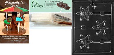 Cybrtrayd J108 Sherriff Badge Pop Jobs Chocolate Candy Mold