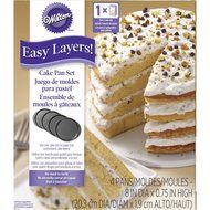 Wilton 2105-0188 4 Piece Easy Layers Round Cake Pan Set, 8&quot;