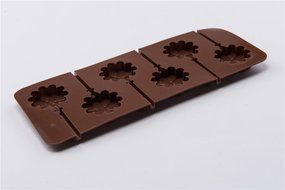 6 Cavity Sunflower Shape Lollipop Pudding Chocolate Ice Mold for Homemade DIY Products for Kids N4