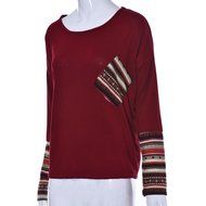 Women&#039;s Blouse,Laimeng Long Sleeve Round Neck Checked Loose Shirt Blouse Tops (XL, Red) N5