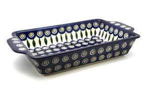 Polish Pottery Baker - Rectangular Brownie Pan - Peacock