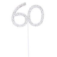 60th Anniversary Birthday Party Cake Topper w/Rhinestone