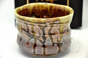 Japanese Mino Yaki ware Matcha Bowl Green Tea 11 / 11 / 8cm (4.3 / 4.3 / 3.1inch)[7316] N3