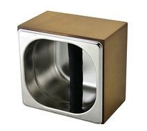 Expresso Stainless Steel Knock Box Set with Wood Holder N3