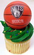 BROOKLYN NETS 14 Piece NBA Basketball Birthday Party Cupcake Topper Set - Includes All Cupcake Toppers and Accessories... N2