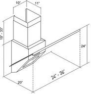 NT AIR Range Hood Wall Mount Stainless Steel Black Glass 36" KA-146-BLG NT AIR. Made in Italy.