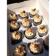 Pack of 10 White Cupcake Box with Window holds 12 INSERTS Included N2