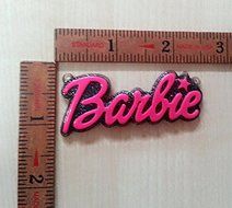 Silicone Mold Barbie Wording (64mm) Cupcake Topper Jewelry Chocolate Resin Soap