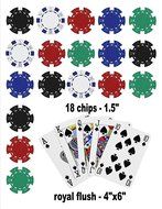 Poker Edible Cake Topper Royal Flush Cake Topper Casino Chips
