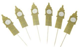Bilipala 24pcs England Element Cupcake Toppers Picks, Puffy Picks, Cake Decor N2