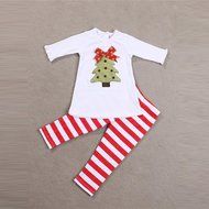 Clothes Set ,BeautyVan 1Set Kids Toddler Girls Christmas Trees T-shirt Tops+Pants Outfits Clothes (4T, White) N6