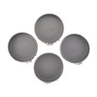 Cake Boss Novelty Nonstick Bakeware 4-Piece Springform Pan Set, Mini, Gray N5