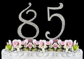 Rhinestone Cake Topper Number 85