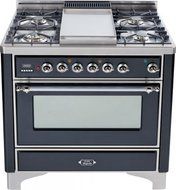 36" - 5 Burner Dual Fuel Range + Griddle with Convection Oven Finish: Matte Graphite