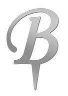 Darice VL3B Mirror Acrylic Initial Letter Cake Topper with Stake, Alphabet B, 3-Inch