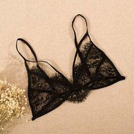 Underwear, PHOTNO Women Black Lace Swimsuit Bandage Vest Lingerie Bra Top N2