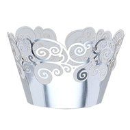 FENICAL Cupcake Wrappers Wedding Cupcake Decorations Birthday Baby Baby Shower Wrap 50-Pack (Silver)