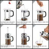 French Press, Coolife Coffee Maker Tea Espresso Maker 8 Cup (1 liter 32 oz) with Stainless Steel and Heat Resistant... N3