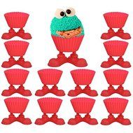 12 Red Silicone Cupcake Molds with Feet