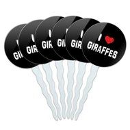 Set of 6 Cupcake Picks Toppers Decoration I Love Heart - Sloths N9
