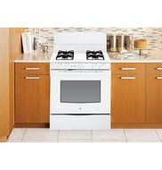 GE JGB450DEFWW 30" White Gas Sealed Burner Range - Convection