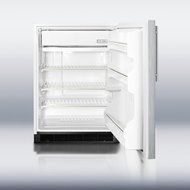 Summit BI605RSSVH: Built-in refrigerator-freezer with manual defrost, white cabinet, and stainless steel door