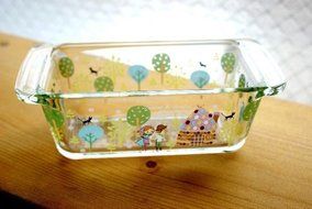 Shinzi Katoh Design Hansel &amp; Gretel Oven Safe Glass Bakeware Pound Cake Pan