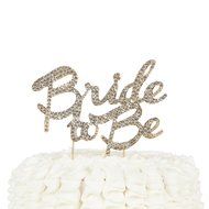 Bride To Be Cake Topper, Bridal Party Wedding Shower Decoration (Silver)