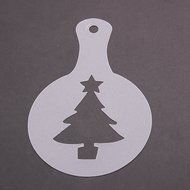 3.35&quot; Coffee Barista Cookies Cappuccino Art Stencils, 8Pcs (Christmas) N10