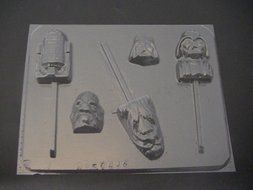 Star Wonders Chocolate Candy Lollipop Pieces Mold Star Wars