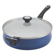Farberware New Traditions Speckled Aluminum Nonstick 5-Quart Jumbo Cooker with Helper Handle, Blue with Black...