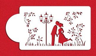 Kissing Couple Silhouette Cake Stencils by Designer Stencils