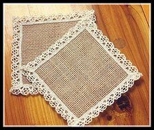 20cm20cm 1pcs jute Coaster Placemats burlap Cup Mats rustic wedding decor decoracion vintage wedding decoration