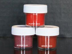 Petal Dust Set of 3 Poppy Red / Bordeaux / Brick Red