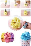 Kootips 7pcs/set Sphere Ball Tips Russian Icing Piping Nozzles with 10pcs Pastry Icing Bags Fondant