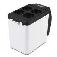 Della Portable Thermo Electric Refrigerator Cooler/Warmer 7-Quart Road Trip with Adjustable Strap, White