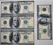 Edible Wafer $100 One Hundred Dollar Bills Real Size ~ BUY TWO GET THIRD FREE!
